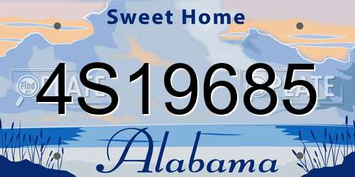 4S19685 Alabama License Plate