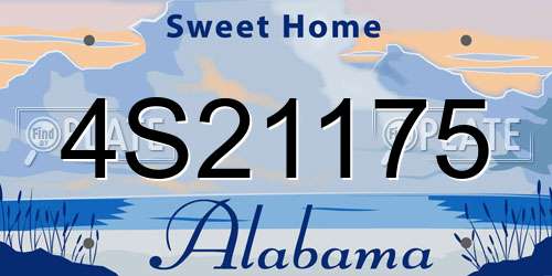 4S21175 Alabama License Plate