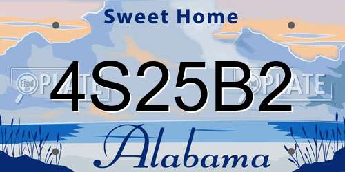4S25B2 Alabama License Plate