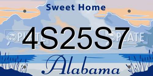 4S25S7 Alabama License Plate