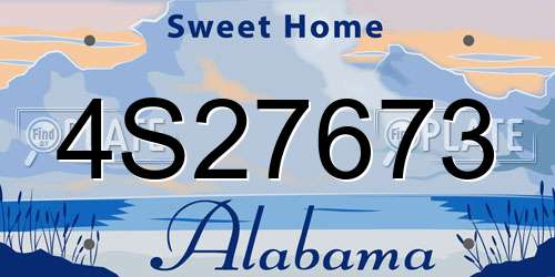 4S27673 Alabama License Plate