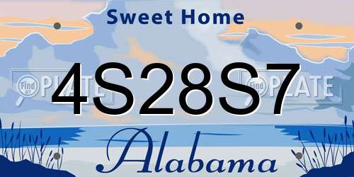 4S28S7 Alabama License Plate