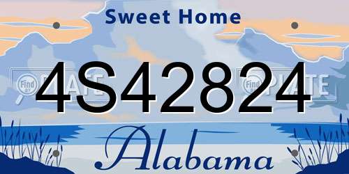 4S42824 Alabama License Plate