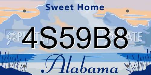 4S59B8 Alabama License Plate