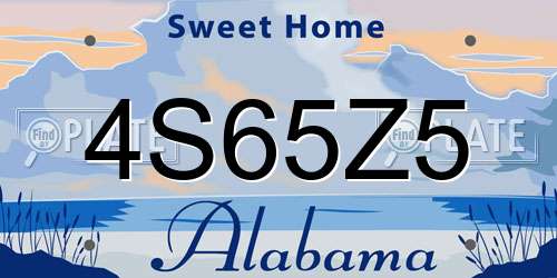 4S65Z5 Alabama License Plate