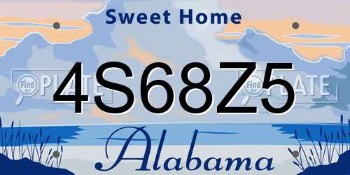 4S68Z5 Alabama License Plate