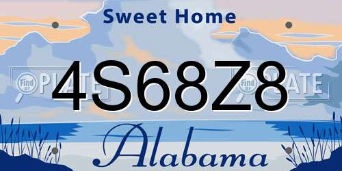 4S68Z8 Alabama License Plate