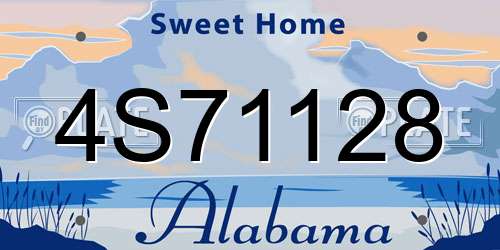 4S71128 Alabama License Plate