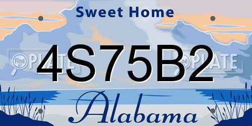 4S75B2 Alabama License Plate