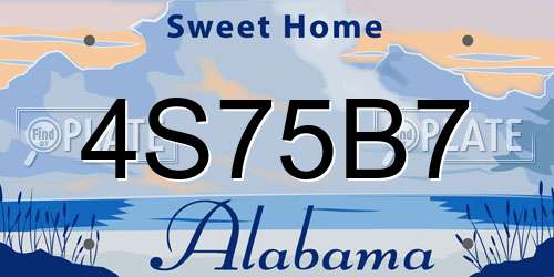 4S75B7 Alabama License Plate