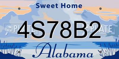 4S78B2 Alabama License Plate