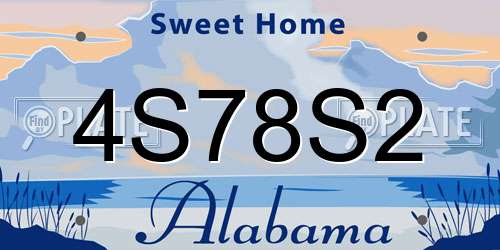 4S78S2 Alabama License Plate