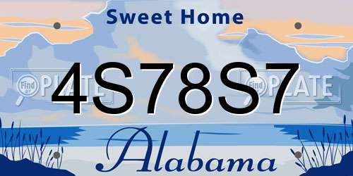 4S78S7 Alabama License Plate