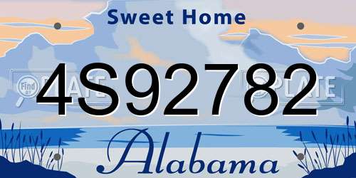 4S92782 Alabama License Plate