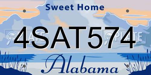 4SAT574 Alabama License Plate