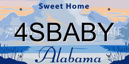 4SBABY Alabama License Plate