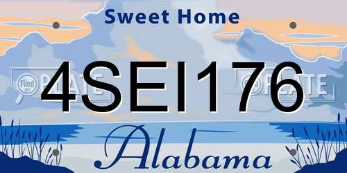 4SEI176 Alabama License Plate