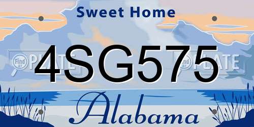 4SG575 Alabama License Plate