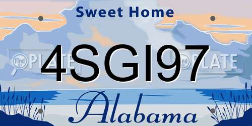 4SGI97 Alabama License Plate