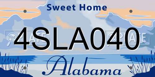 4SLA040 Alabama License Plate