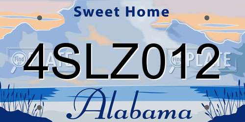 4SLZ012 Alabama License Plate