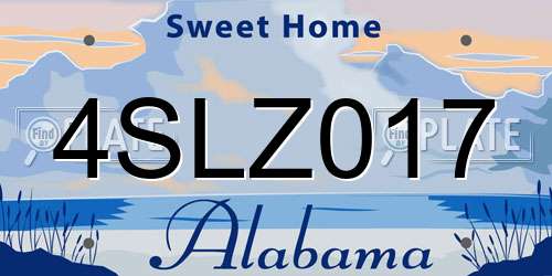 4SLZ017 Alabama License Plate
