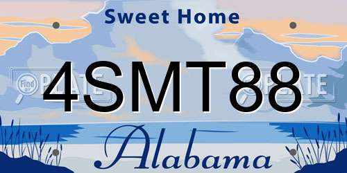 4SMT88 Alabama License Plate