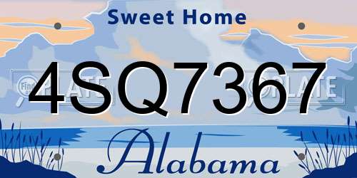 4SQ7367 Alabama License Plate
