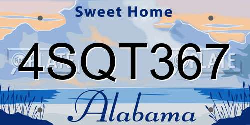 4SQT367 Alabama License Plate