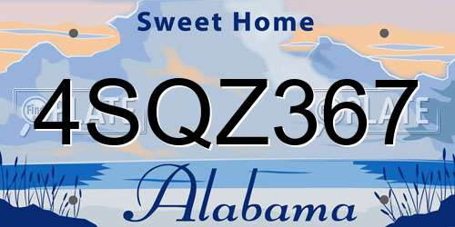 4SQZ367 Alabama License Plate