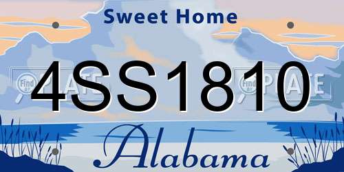 4SS1810 Alabama License Plate