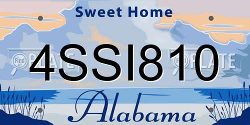 4SSI810 Alabama License Plate