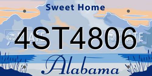 4ST4806 Alabama License Plate