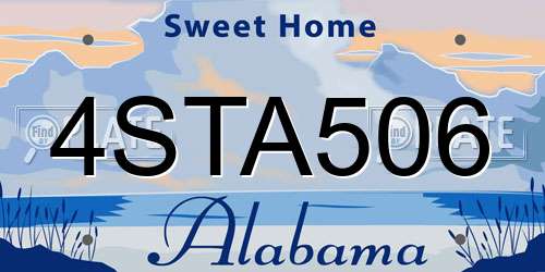 4STA506 Alabama License Plate