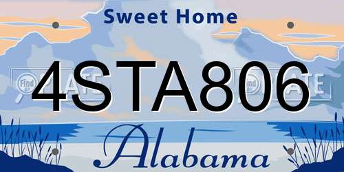 4STA806 Alabama License Plate