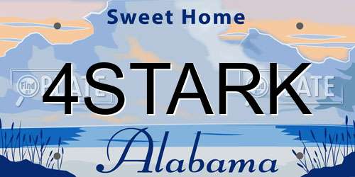 4STARK Alabama License Plate
