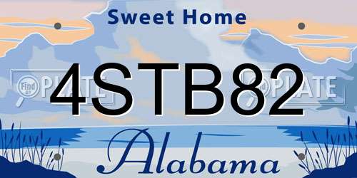 4STB82 Alabama License Plate