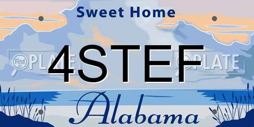 4STEF Alabama License Plate