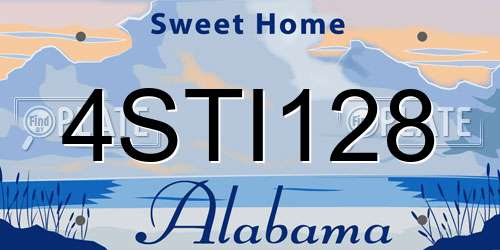 4STI128 Alabama License Plate