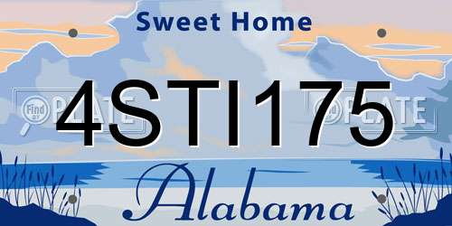4STI175 Alabama License Plate