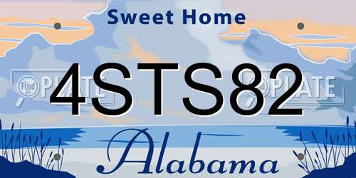 4STS82 Alabama License Plate