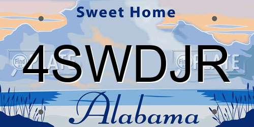4SWDJR Alabama License Plate