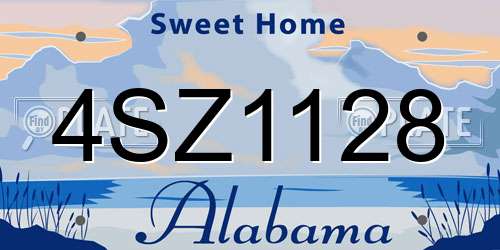 4SZ1128 Alabama License Plate