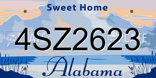 4SZ2623 Alabama License Plate
