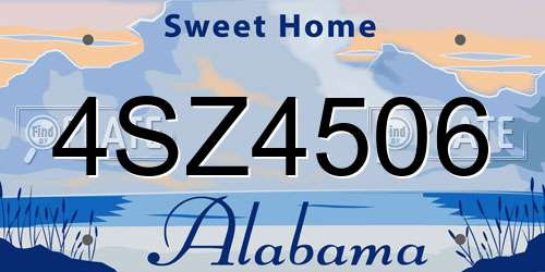 4SZ4506 Alabama License Plate