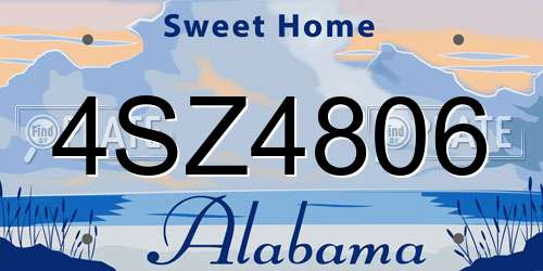 4SZ4806 Alabama License Plate