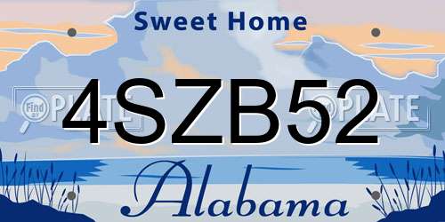 4SZB52 Alabama License Plate