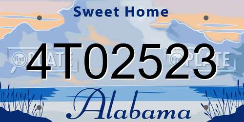 4T02523 Alabama License Plate