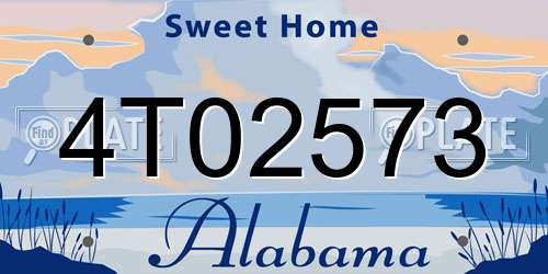 4T02573 Alabama License Plate