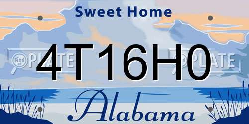 4T16H0 Alabama License Plate